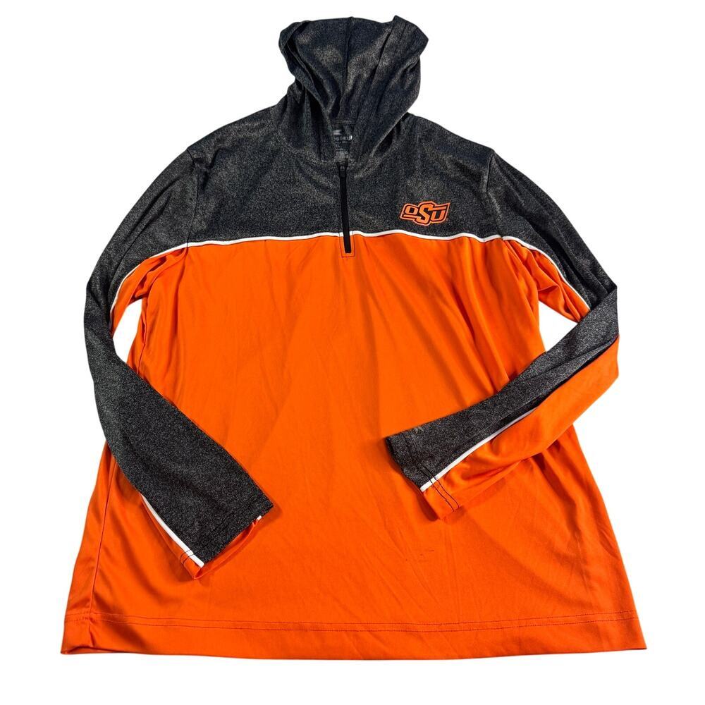 Colosseum Oklahoma State Cowboys Hoodie Pullover 1/4 Zip XL Orange Gray